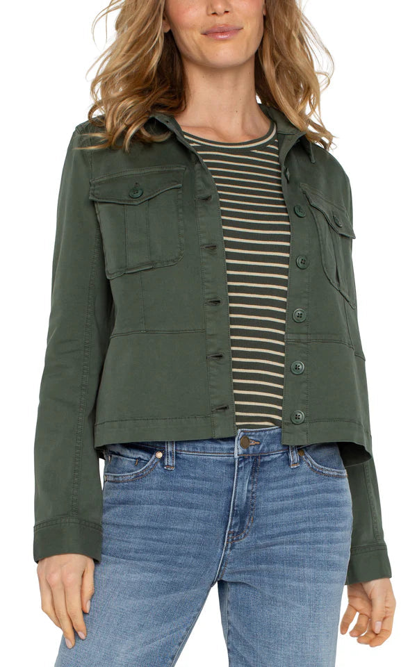 Liverpool Peplum Hem Trucker Jacket