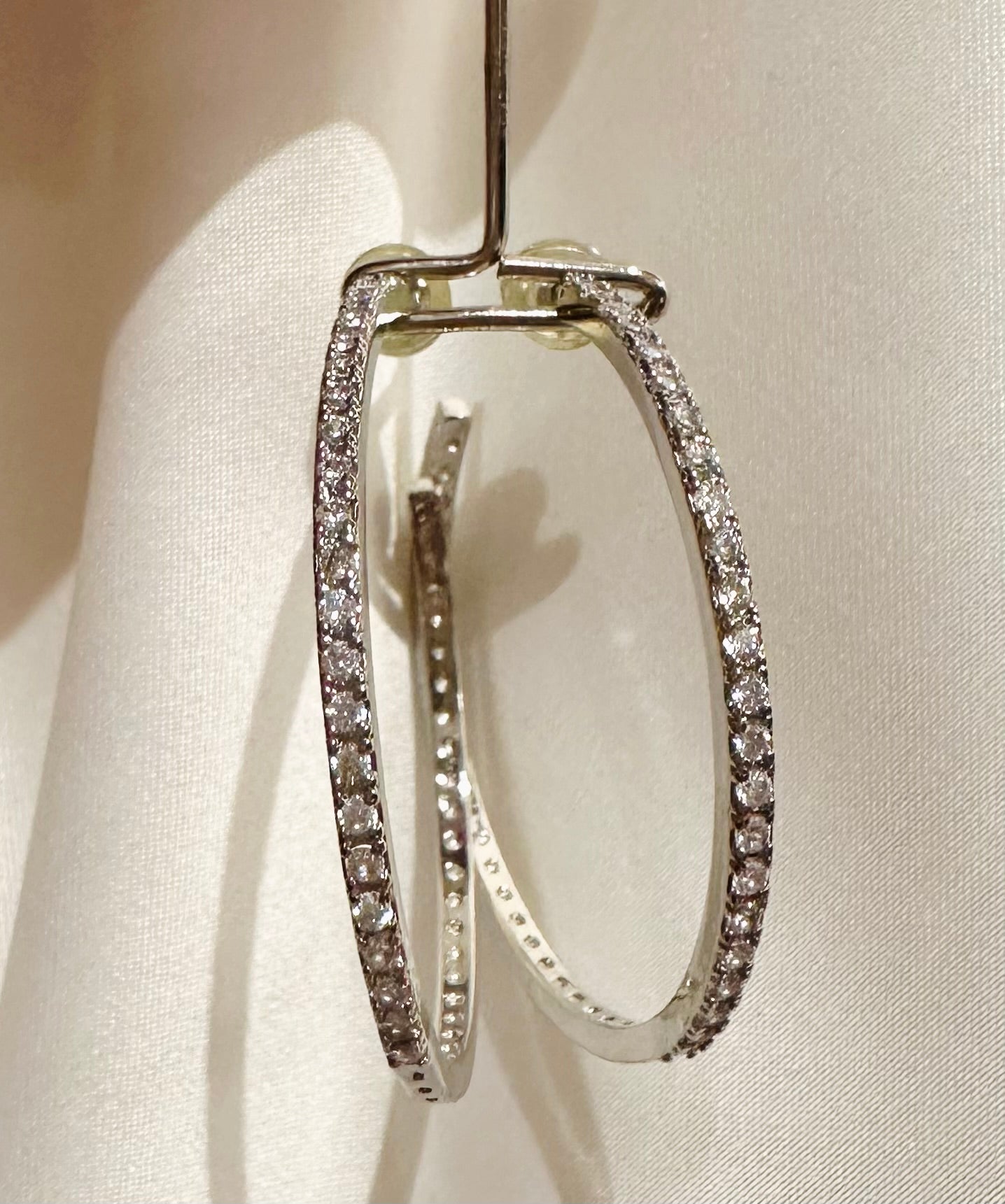 A Marie CZ Silver Hoop Earrings