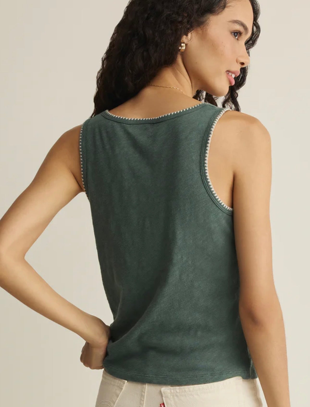 ZSupply Julian Crochet Tank Everglade