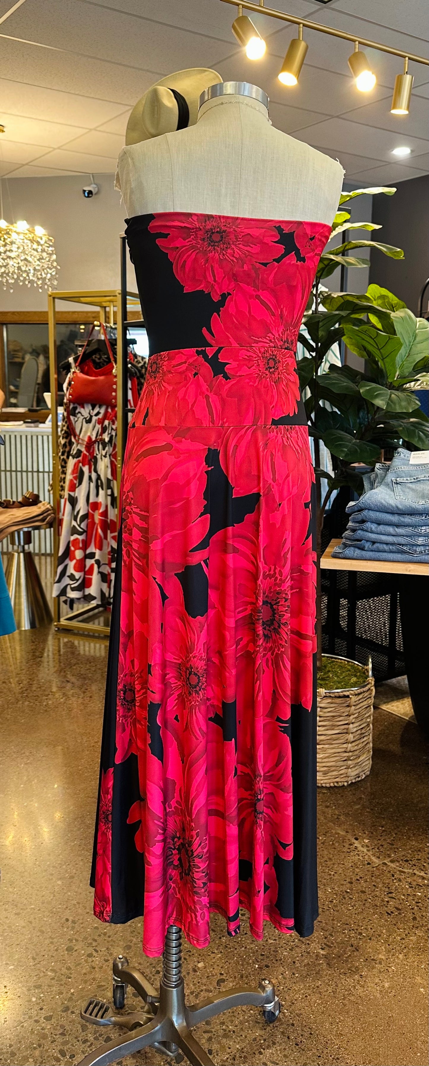 Ariella Printed Strapless Dress