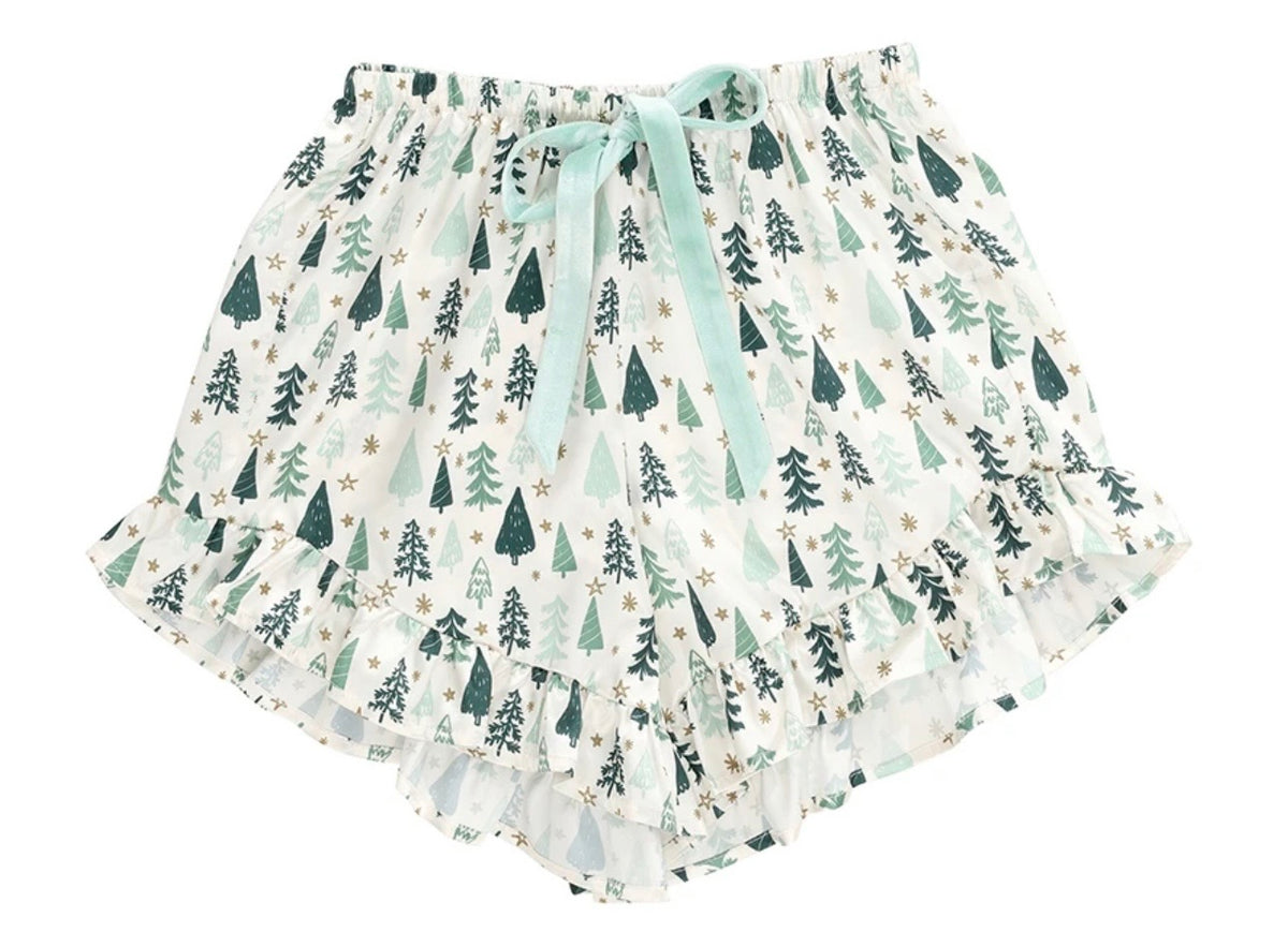 Bella Sleep Spa Cropped Ruffled Short Set