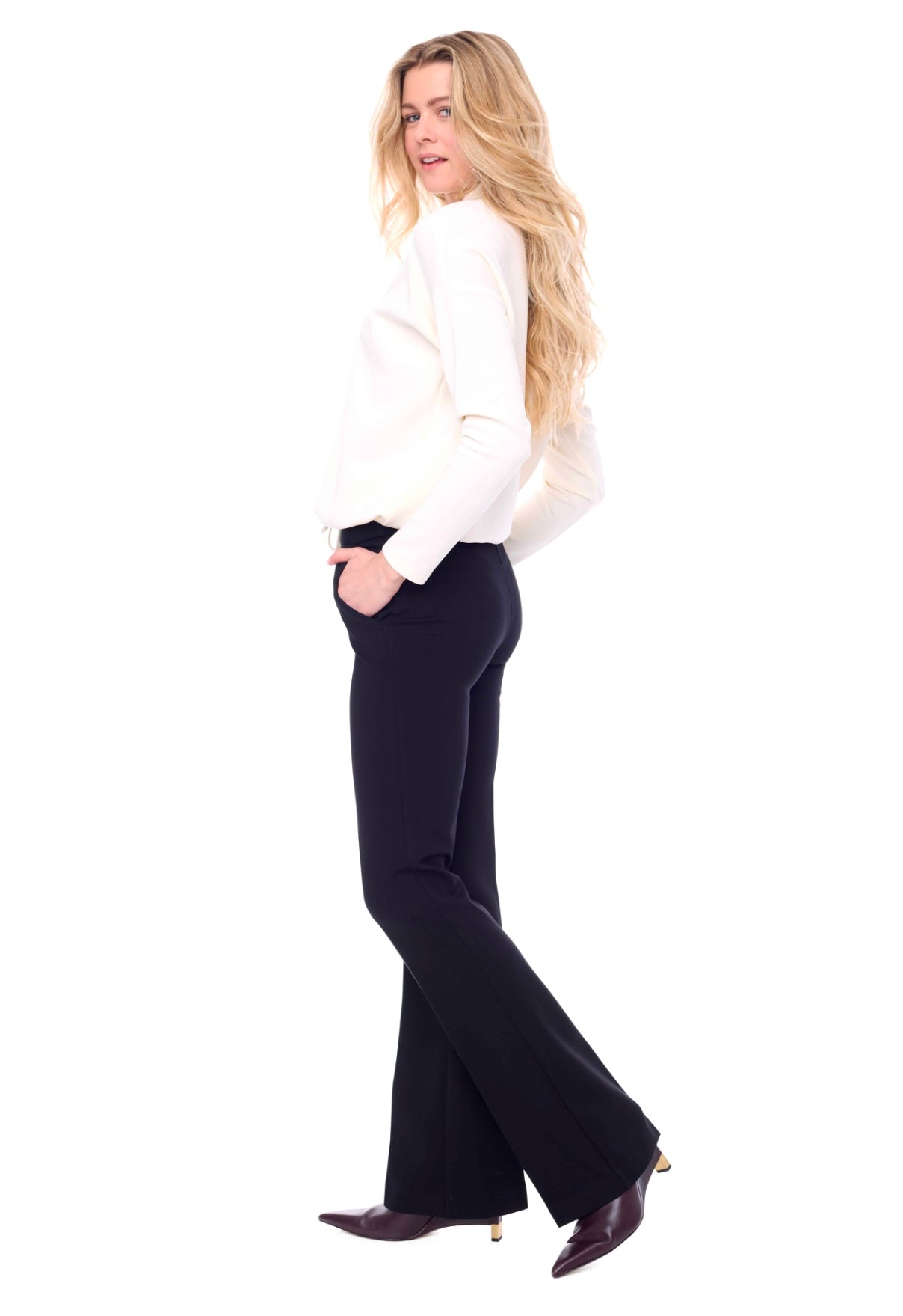 UP! Ponte Boot Leg Trouser - Black