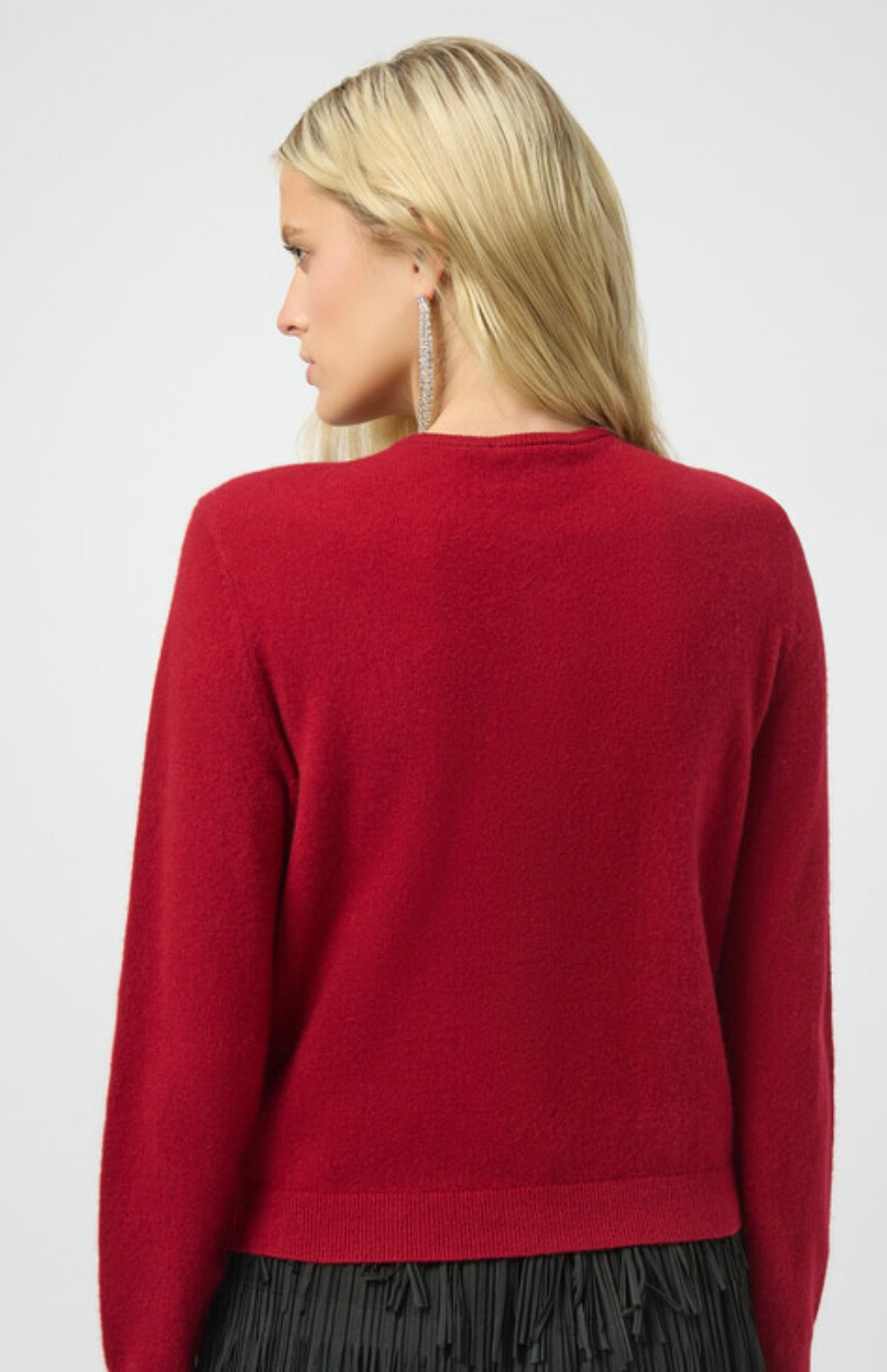 Joseph Ribkoff Fitted Cashmere Top-Deep Cherry