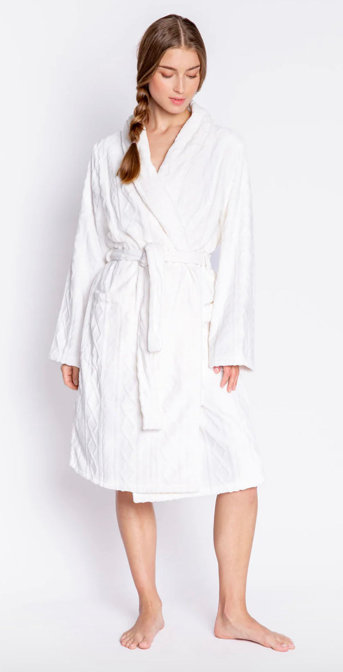 Cable knit robe