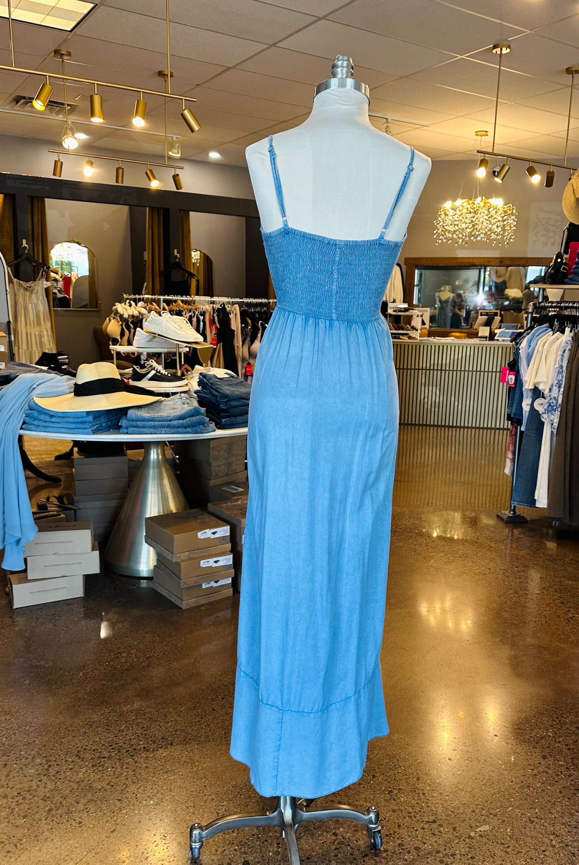 Angie Ruffle Denim Dress