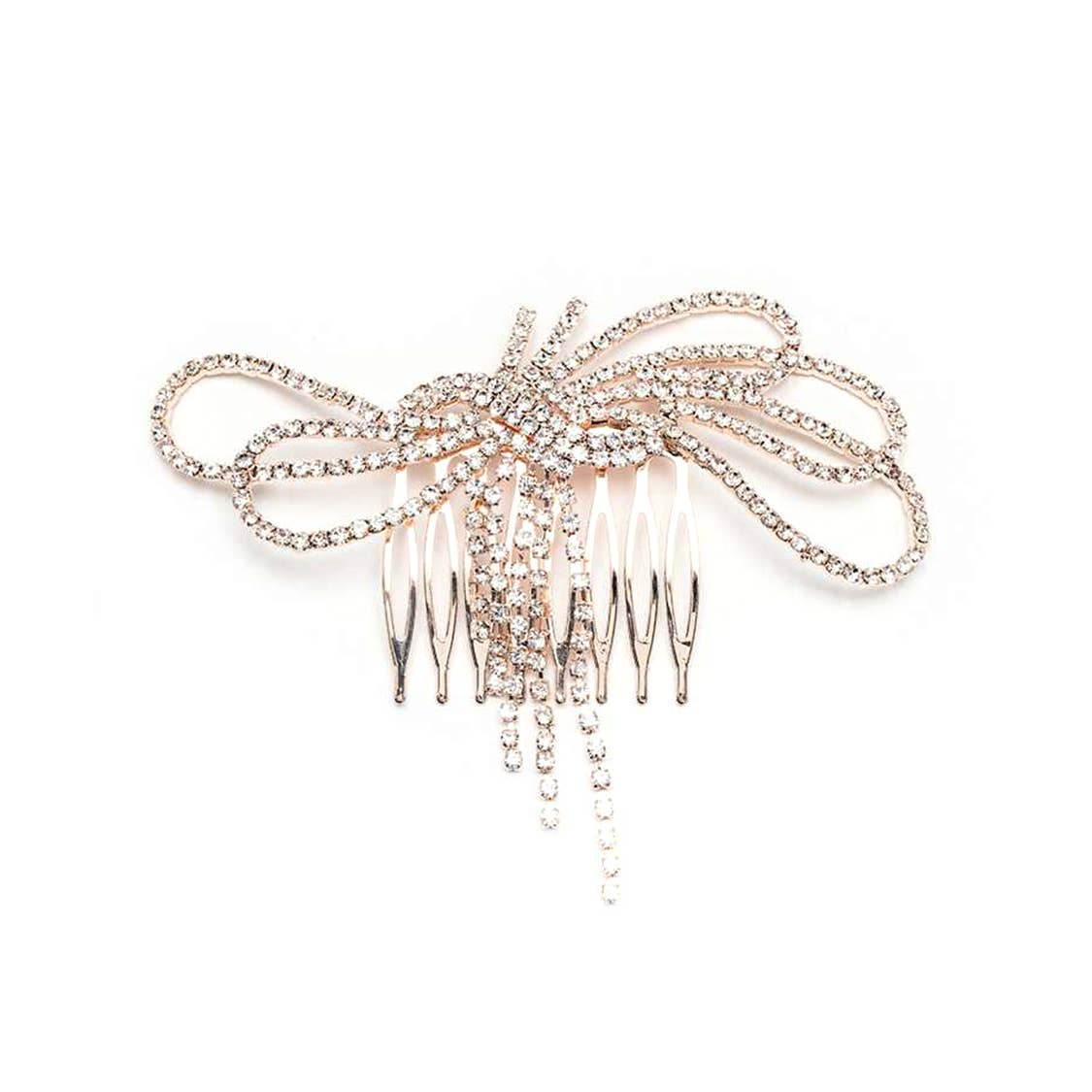 Crystal Bridal Hair Comb: GOLD/CLEAR
