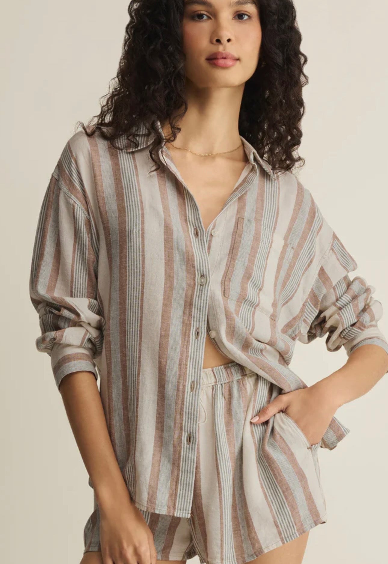 ZSupply The Perfect Striped Linen Button Up