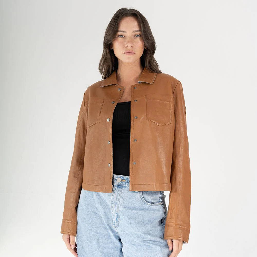 Mauritius Lefei Leather Jacket Camel