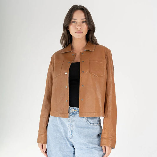 Mauritius Lefei Leather Jacket Camel