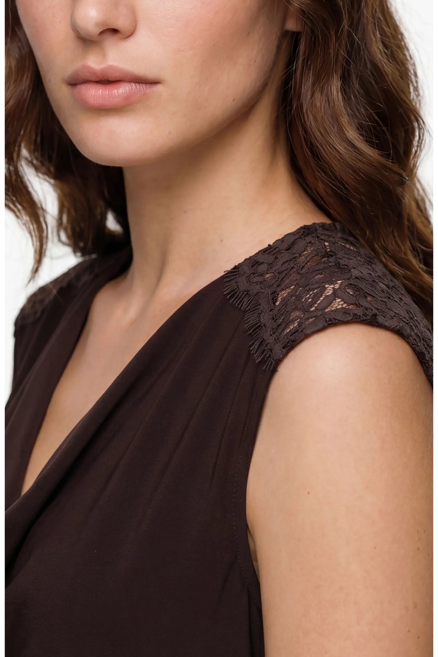 Liverpool Draped Neck Sleeveless Top