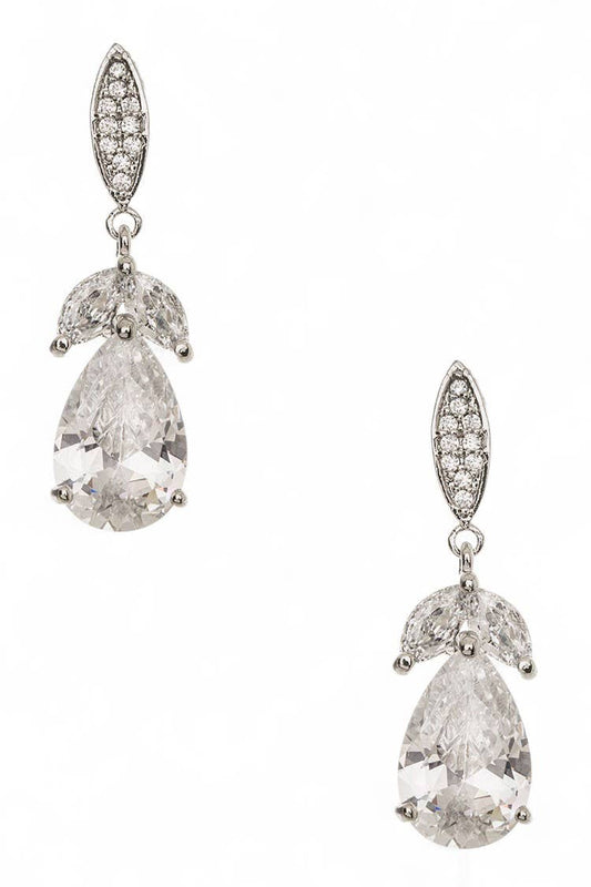 Artini Pear Shape CZ Drop Earrings