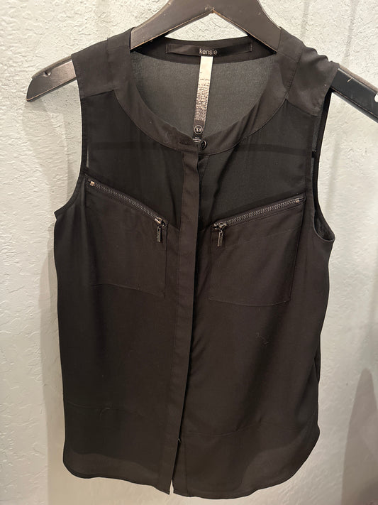 Kensie Zip Pocket Sleeveless Top