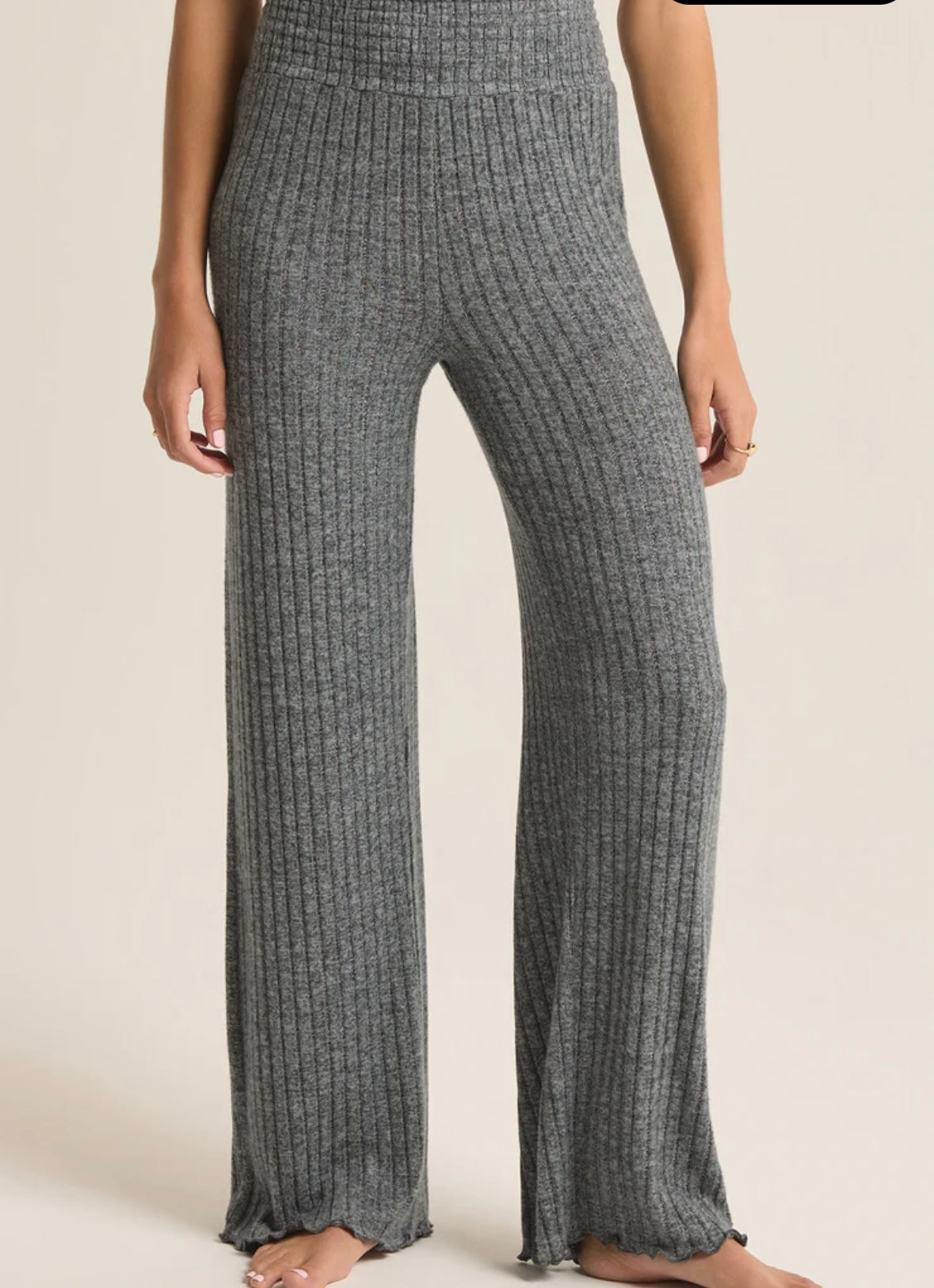 ZSupply Dawn smocked Rib Pant Charcoal Heather