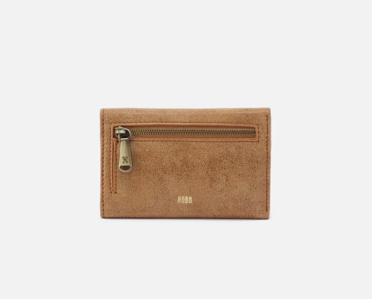 Hobo Jill Trifold Wallet Buffed Leather Whiskey