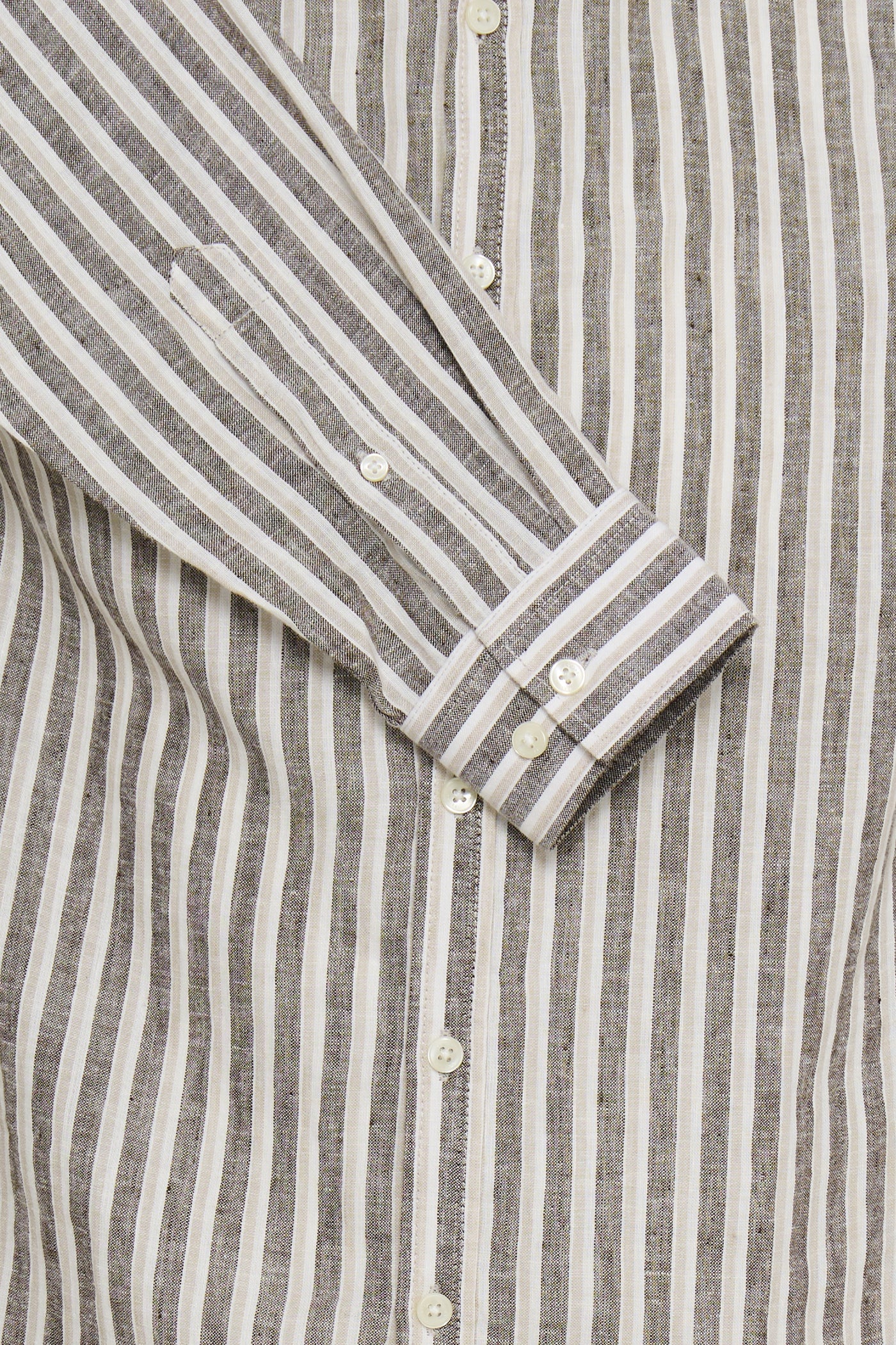 Casual Friday Men’s L/S Striped Linen Shirt Taupe