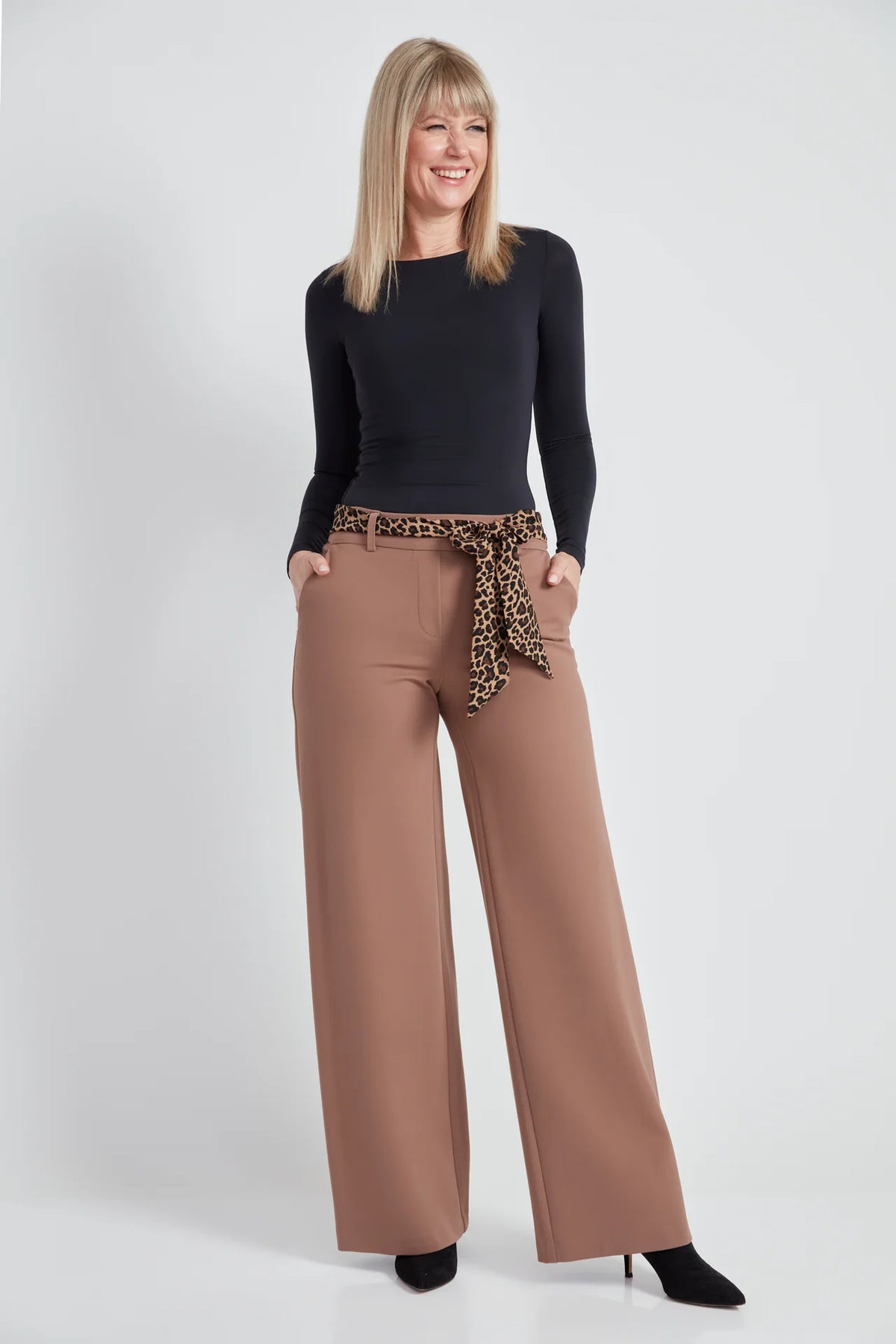 UP! Wide Leg Tie Sash Pant