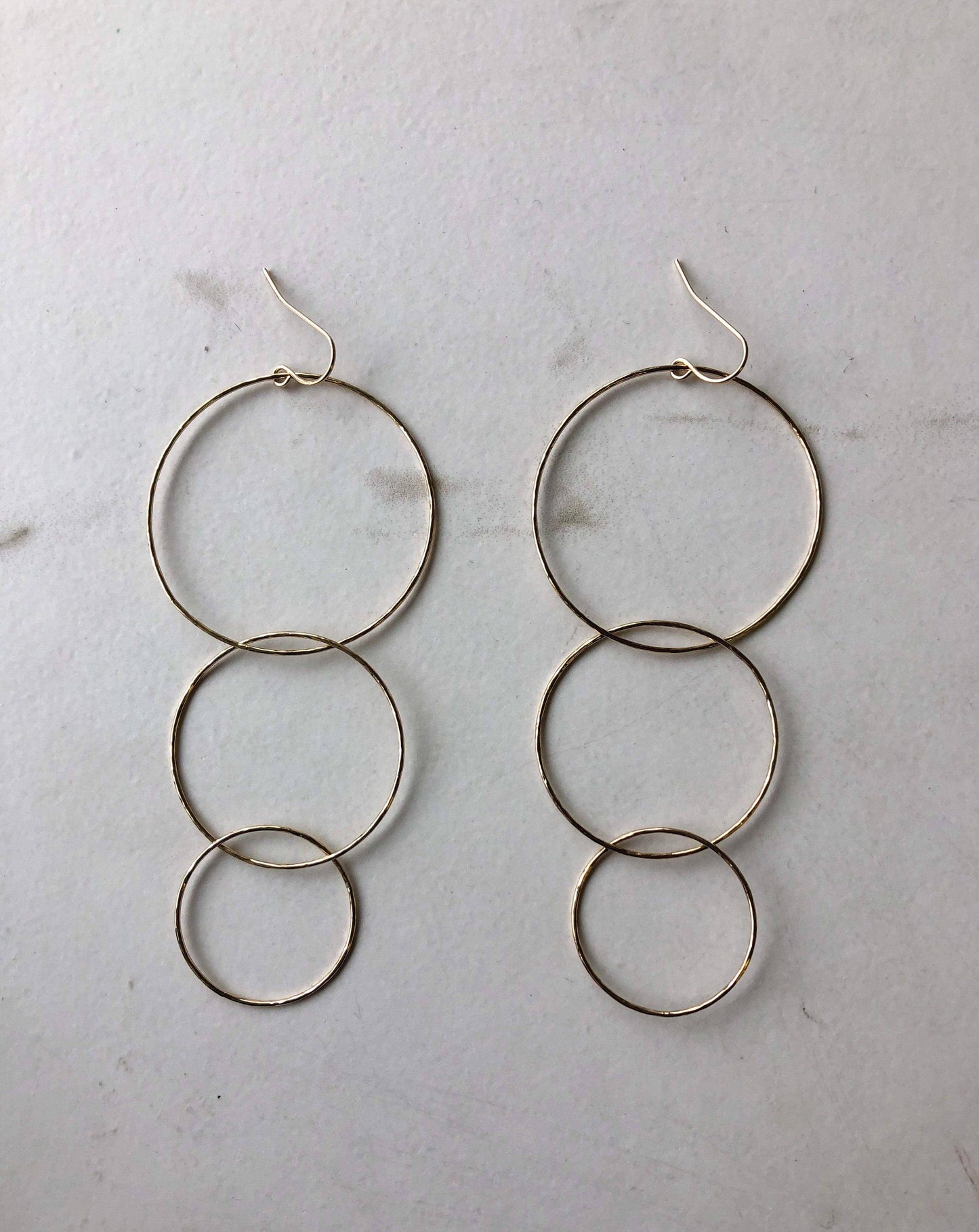 HARLOW Triple Drop Earrings: Gold Plated