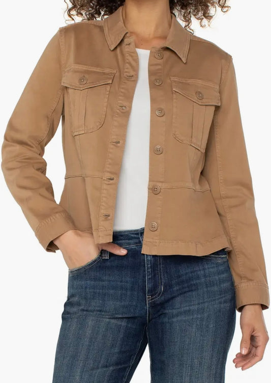 Liverpool Peplum Hem Trucker Jacket
