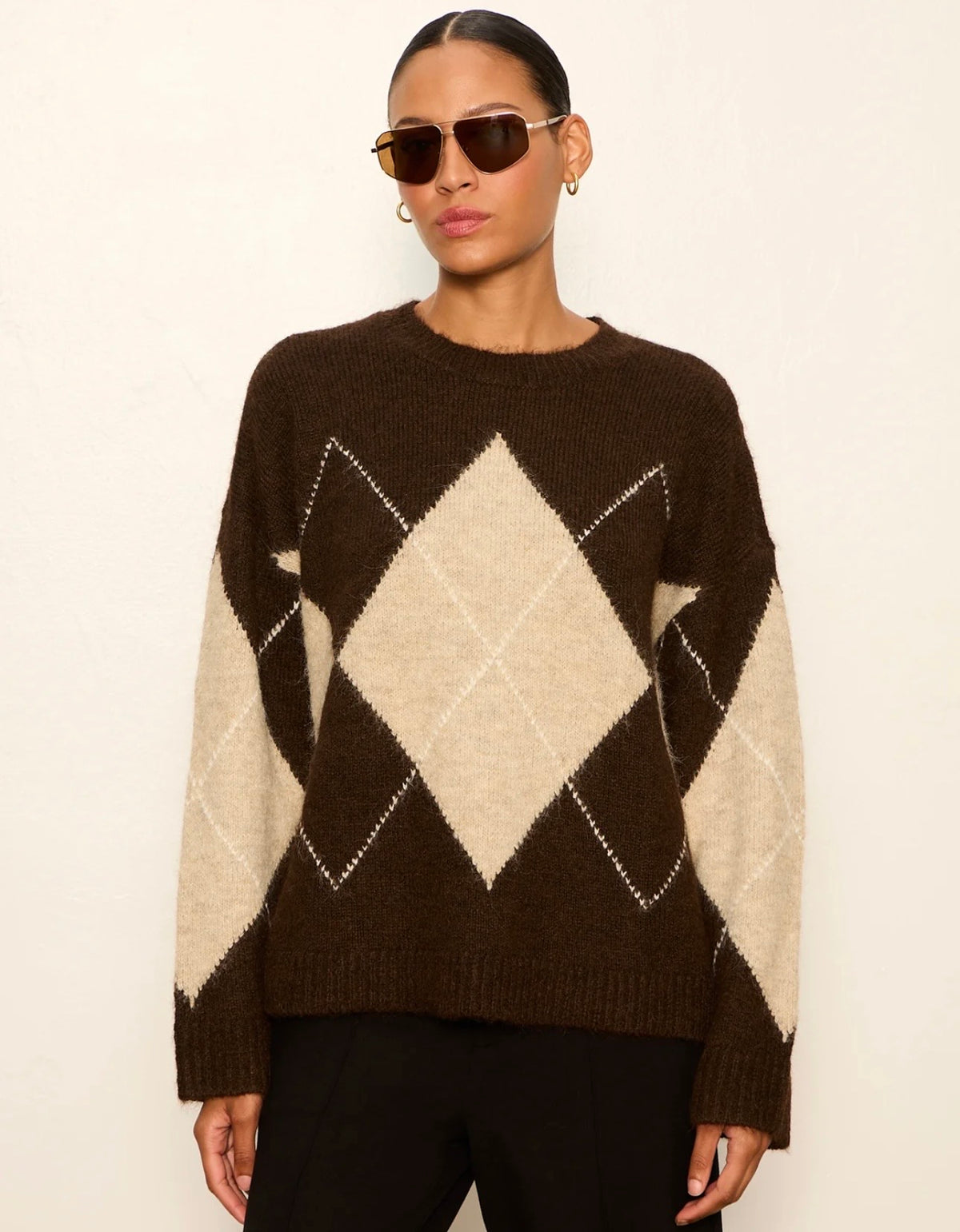 Sanctuary Argyle Crew Sweater