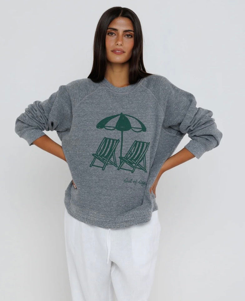 Sunny Somewhere Out Of Office Raglan Sweatshirt