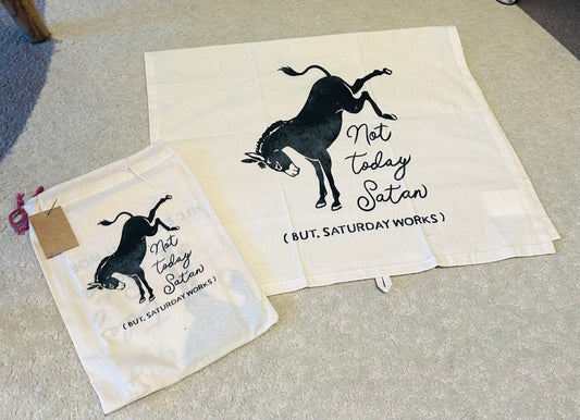 Creative Coop Not Today Satan Tea Towel