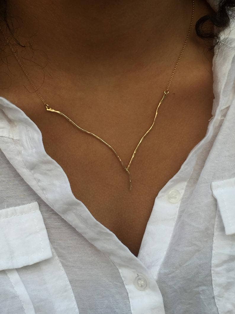 14kt Gf Branch Necklace: Gold Filled