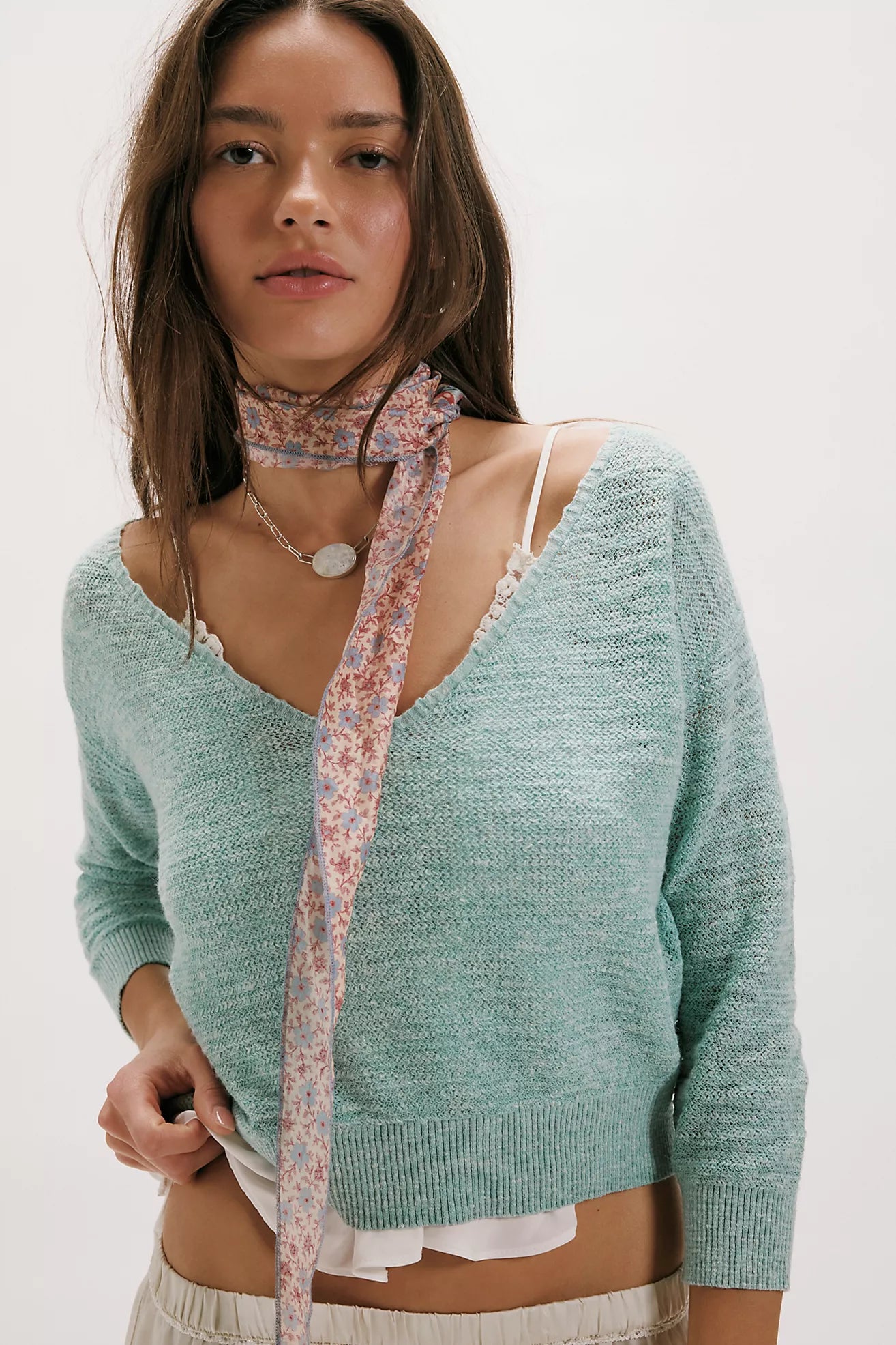 Free People Soft Focus Gauge Pullover
