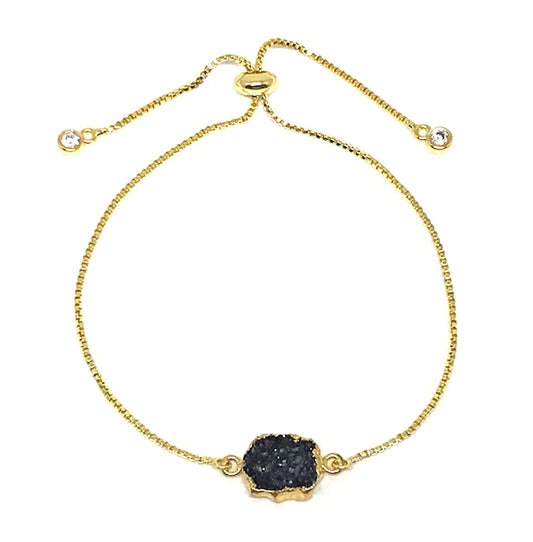 Athena Black Druzy Stone Bracelet