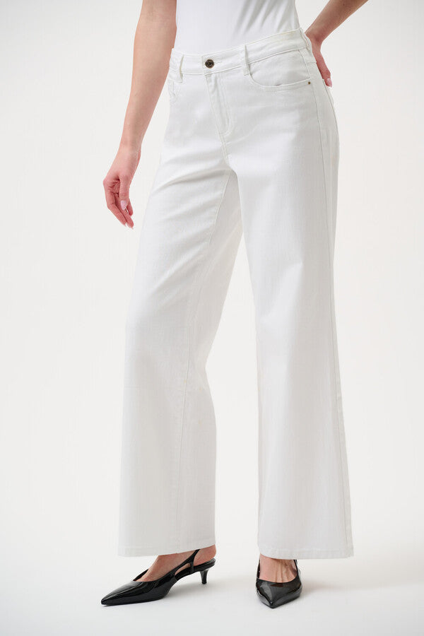 Joseph Ribkoff LDS Wide Leg Stretch Jeans White
