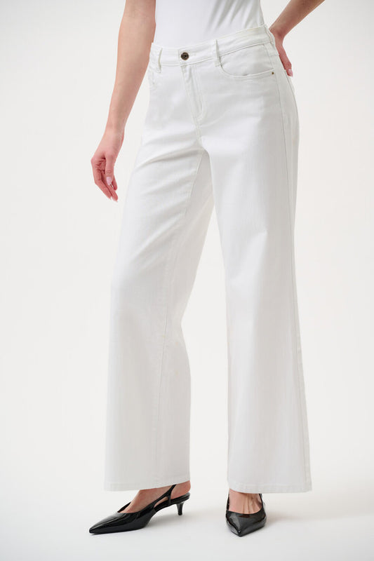 Joseph Ribkoff LDS Wide Leg Stretch Jeans White