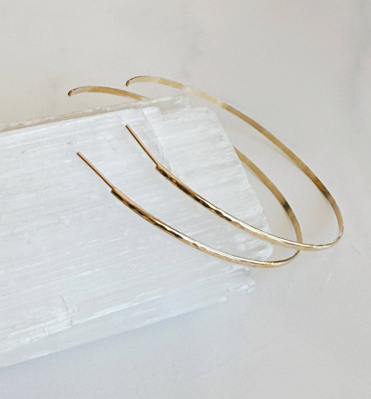Large classic hammered hoops: Gold Filled