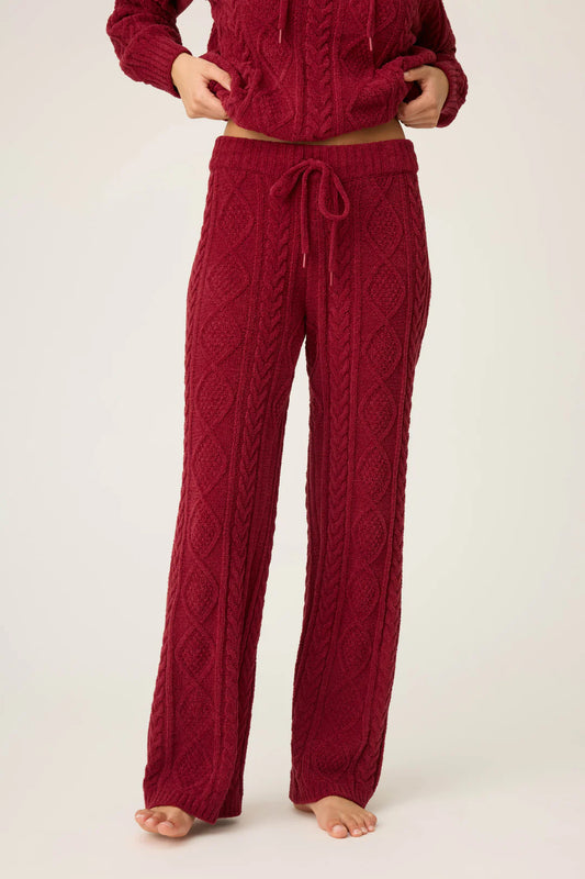 Pj Salvage Cable Knit Pant Port
