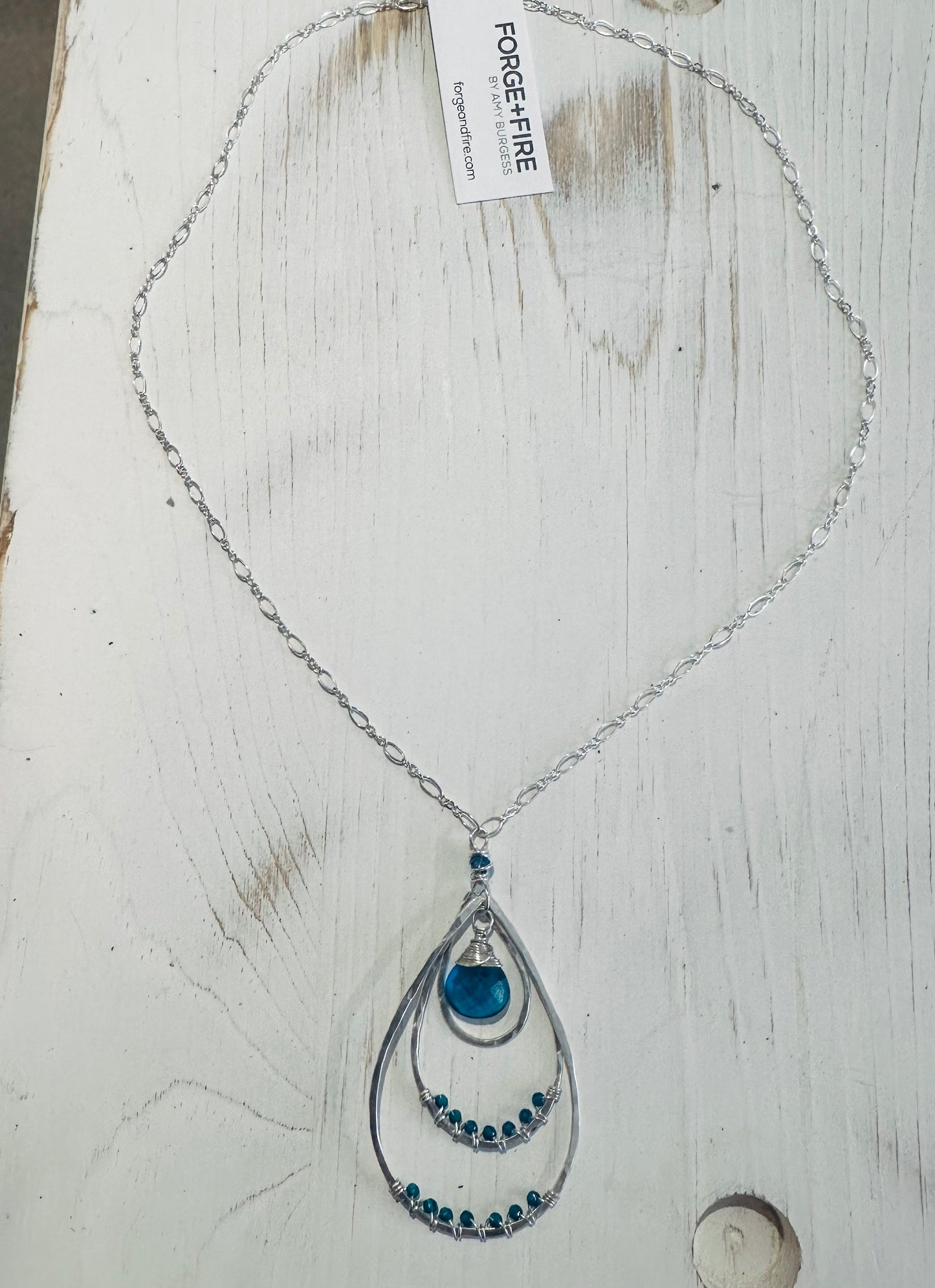 Forge And Fire Zoe SS Necklace with Blue Quartz