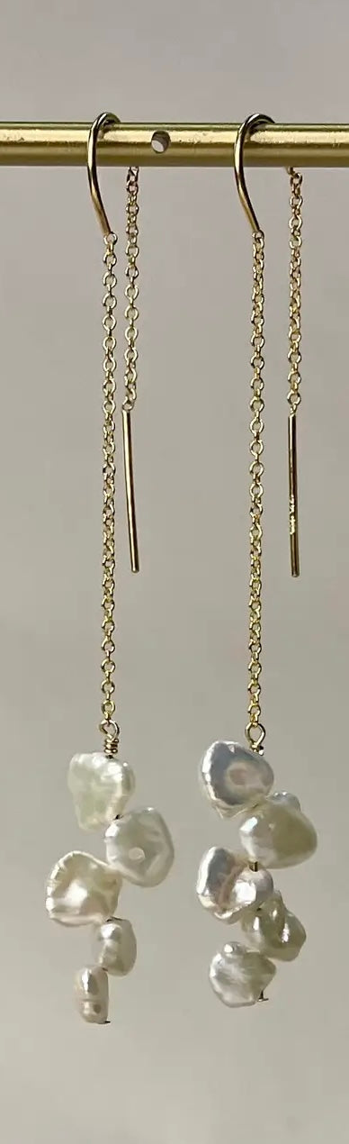 Elysium Jewelry Pearl Threader Earrings