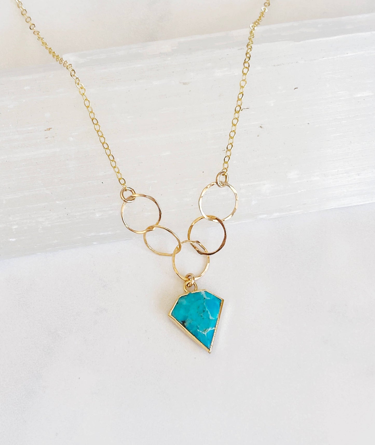 Turquoise shield necklace