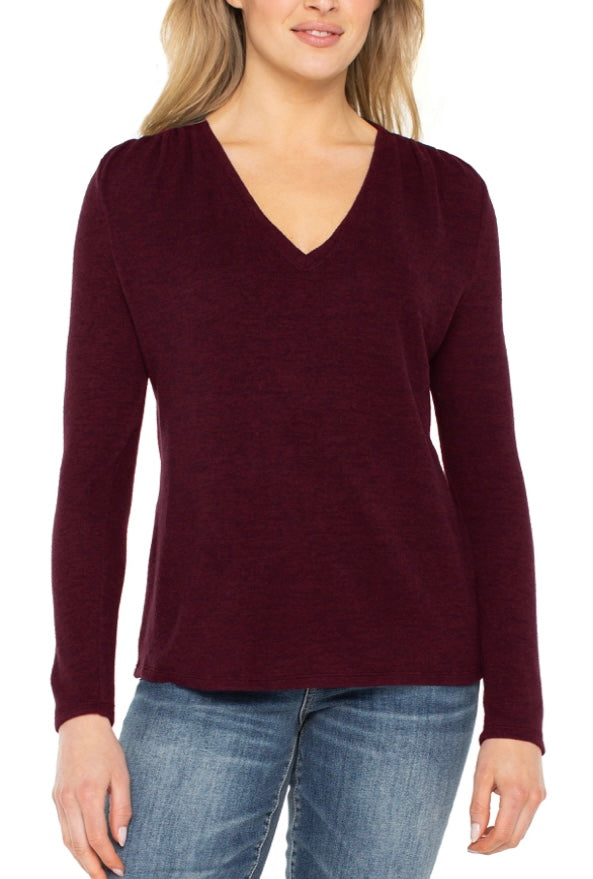 Liverpool Pool V-Neck Melange Top