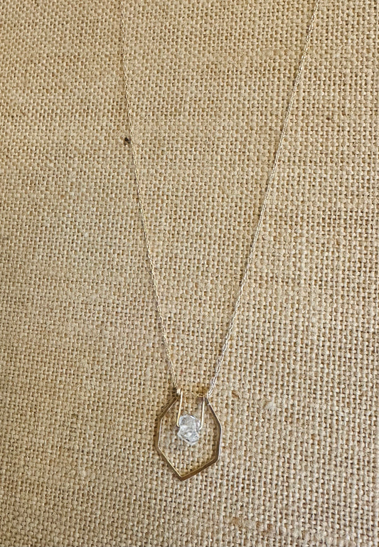 Elysium Jewelry Geometric Herkimer Necklace