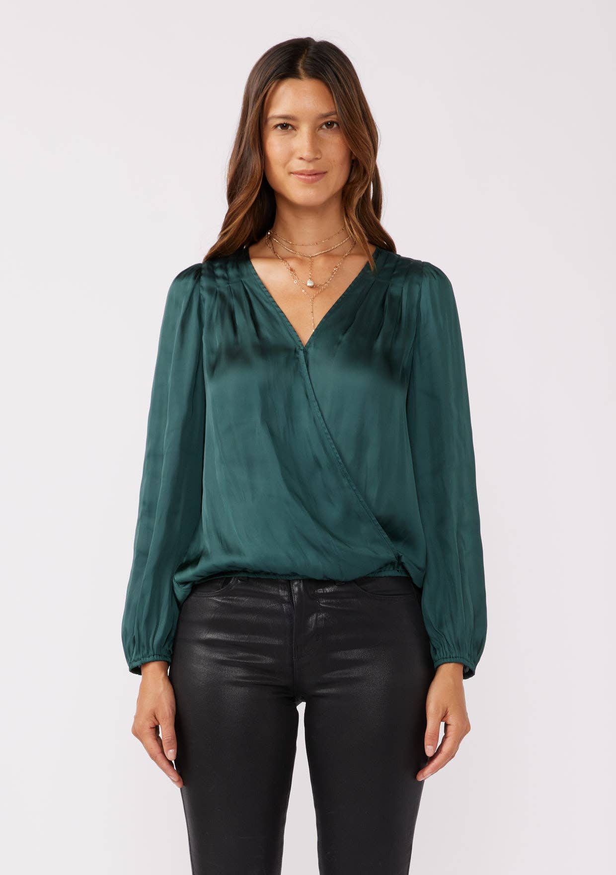 V-Neck Raglan Sleeve Top: Teal / XS