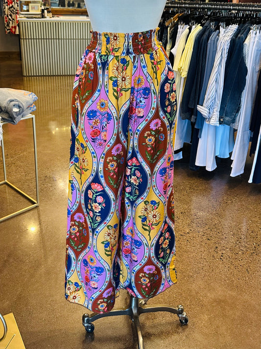 THML Wide Leg Cinched Floral Pant