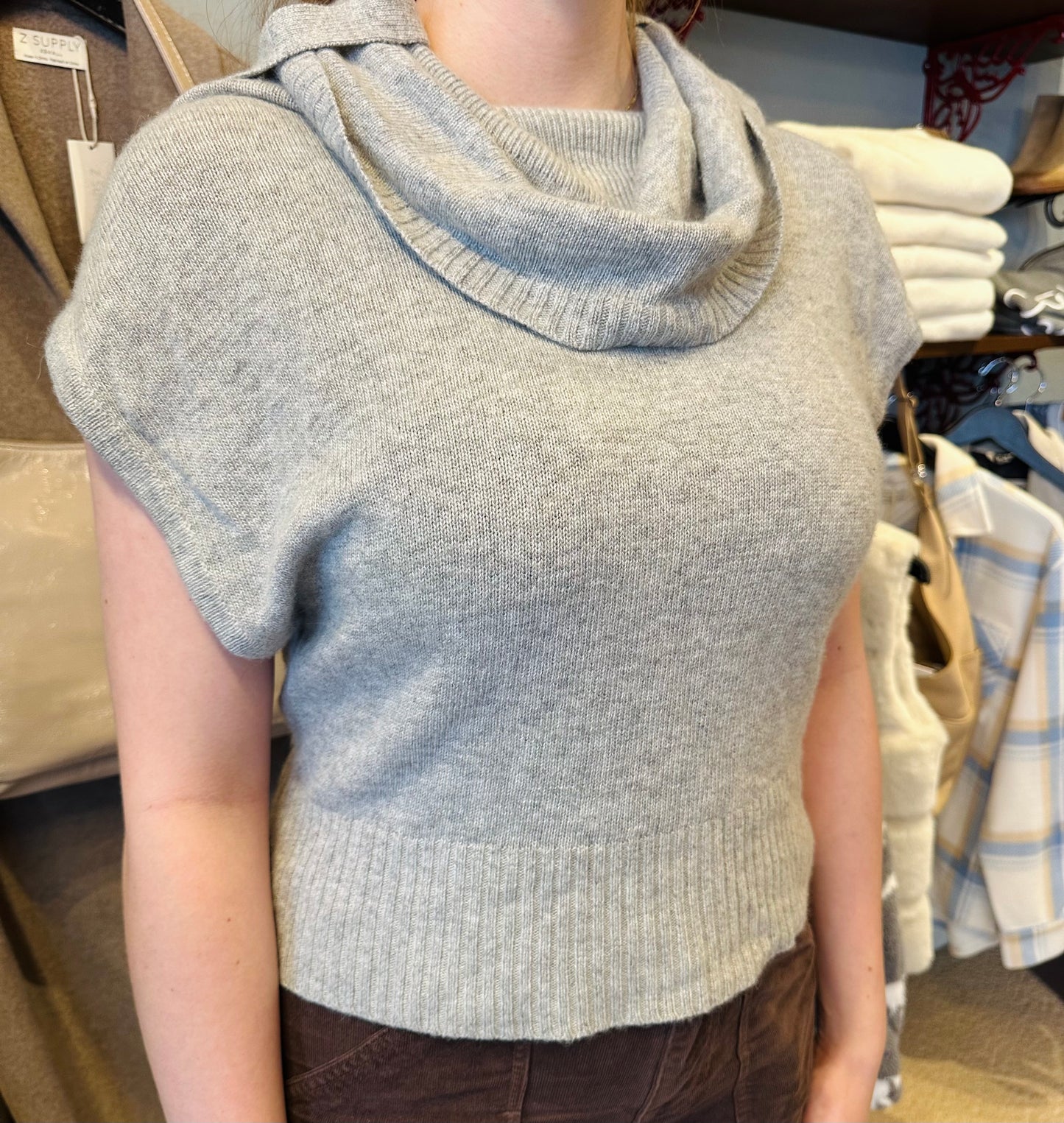 Laurie b. Cap Sleeve Cowl Sweater