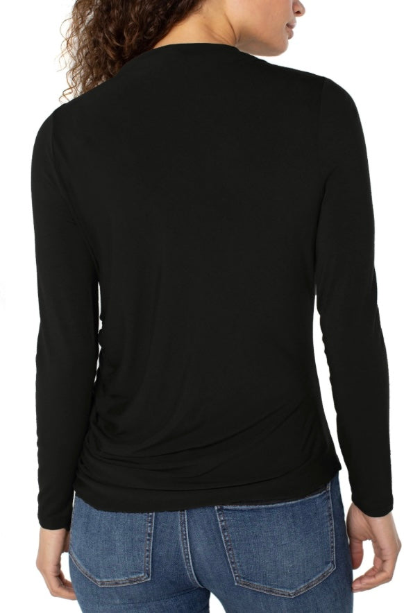 Liverpool Mock Neck Top With/Shirring