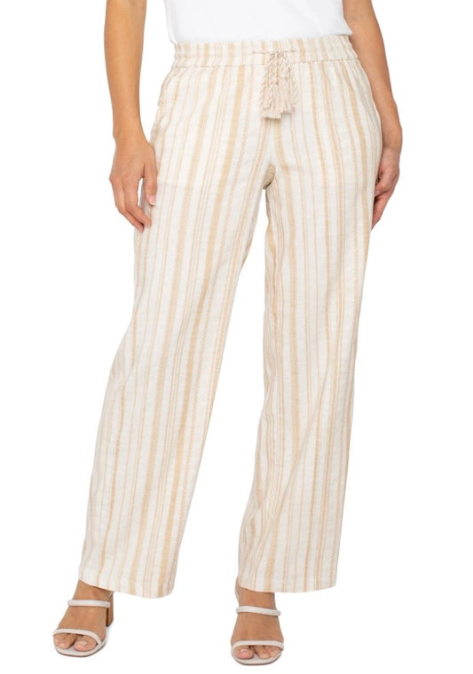 Liverpool Pull On Wide Leg Pant Cream Tan