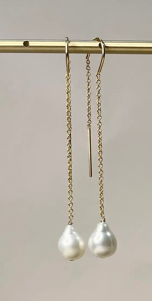 Elysium Jewelry Pearl Threader Earrings