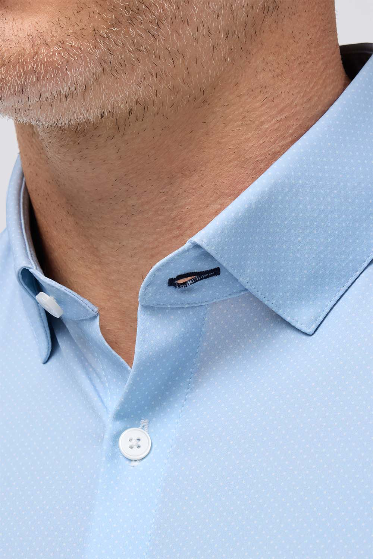 Mizzen + Main Leeward LS Dress shirt Cloud Blue Micro Dot