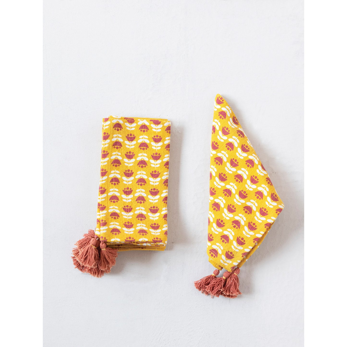 Creative Coop Cotton Napkins W/Tassels Set Of Four
