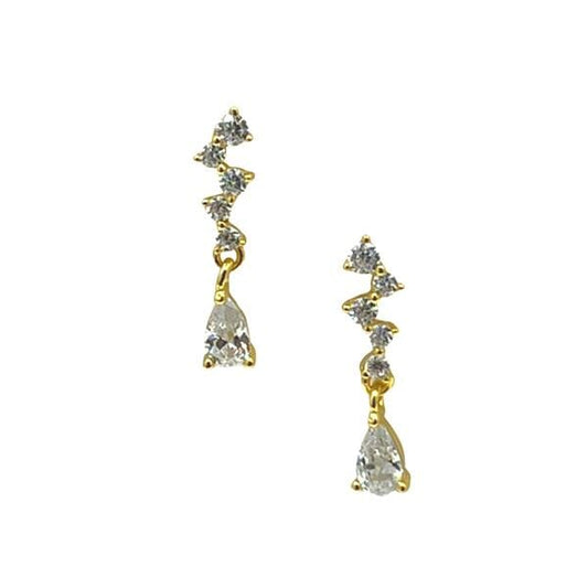 Athena Gold Mini Chandelier CZ Drop Post Earring (EGP458DRP)