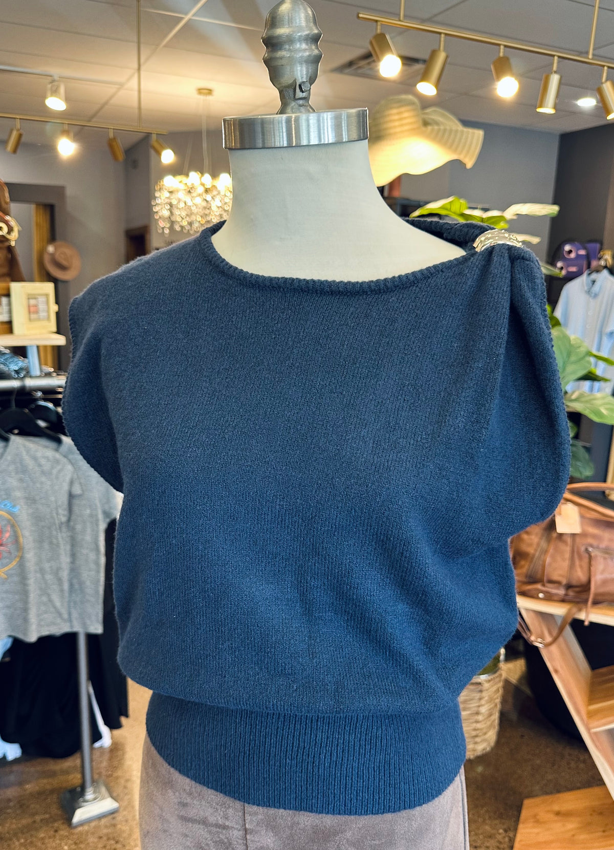 THML Sleeveless Sweater W/Gold Embellishment