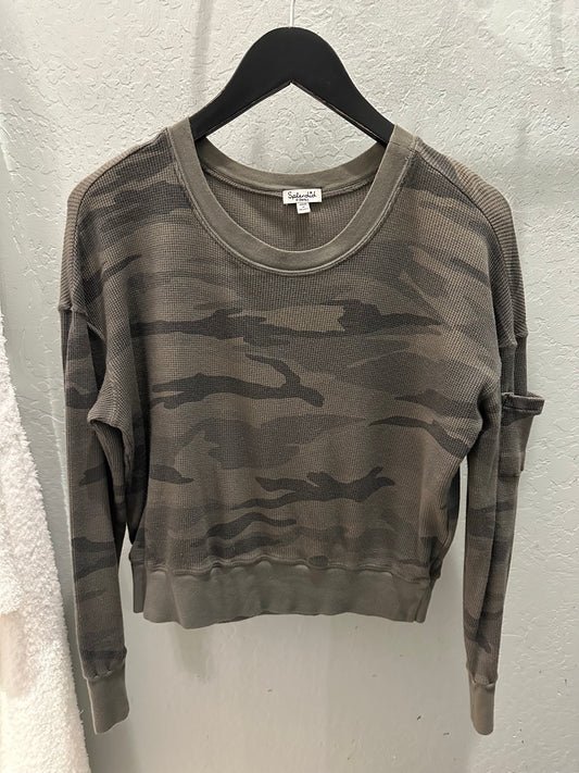 Splendid Olive Branch Camo Top XS