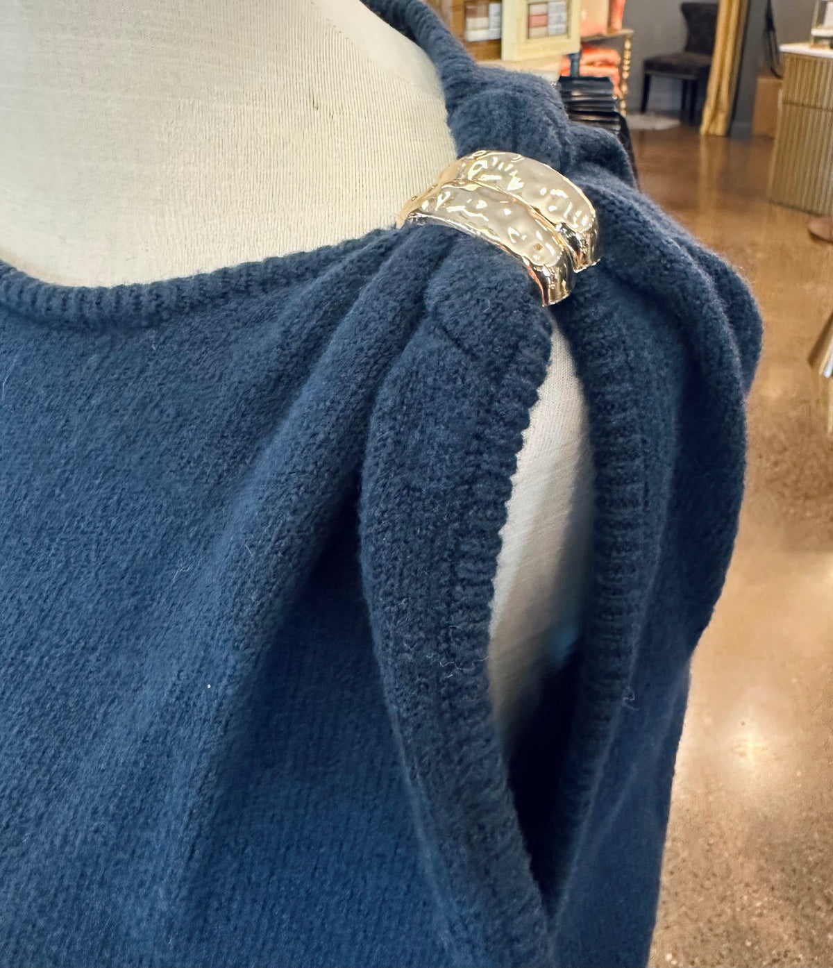 THML Sleeveless Sweater W/Gold Embellishment