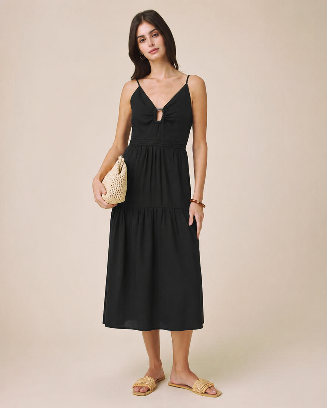 Splendid Darcy Midi Dress Black